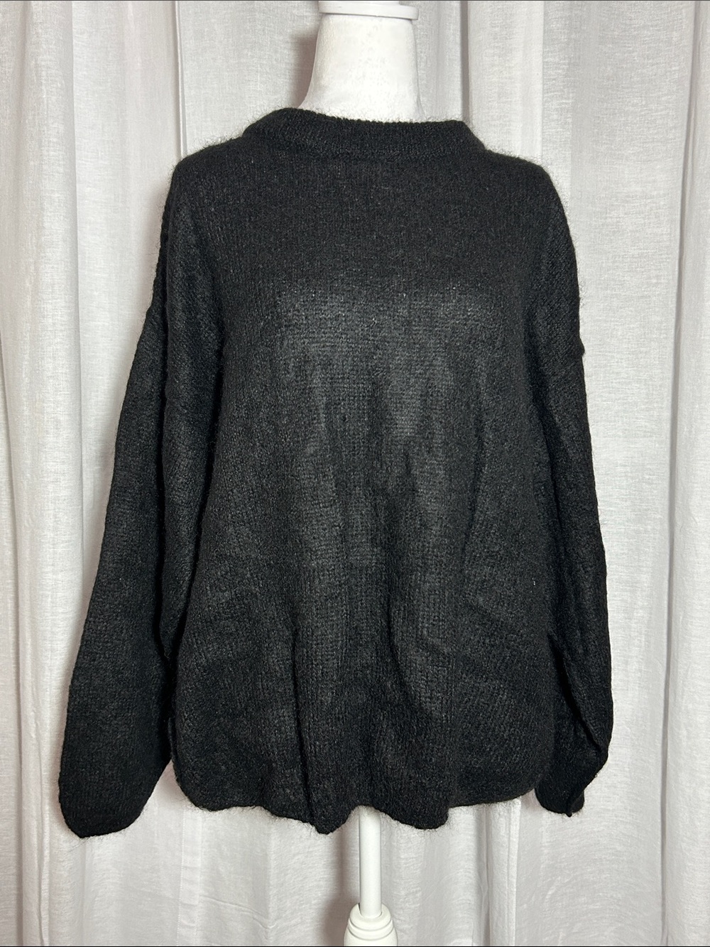 Free People | Black Cozy | Crewneck Sweater